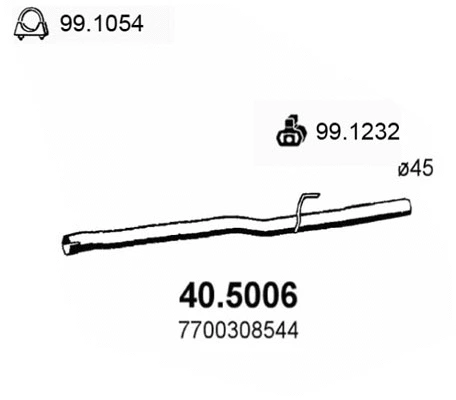 Tuyau d'échappement ASSO 40.5006