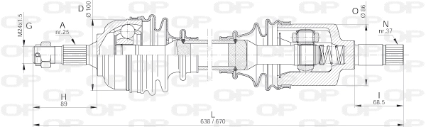Arbre de transmission OPEN PARTS DRS6228.00