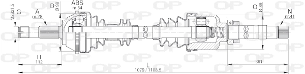 Arbre de transmission OPEN PARTS DRS6144.00