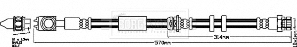 Flexible de frein BORG & BECK BBH7960