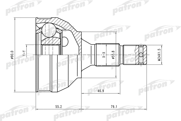 Jeu de joints, arbre de transmission PATRON PCV1177