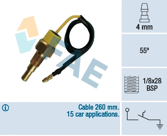 Contact thermique, voyant avertisseur de liquide de refroid. FAE 35790