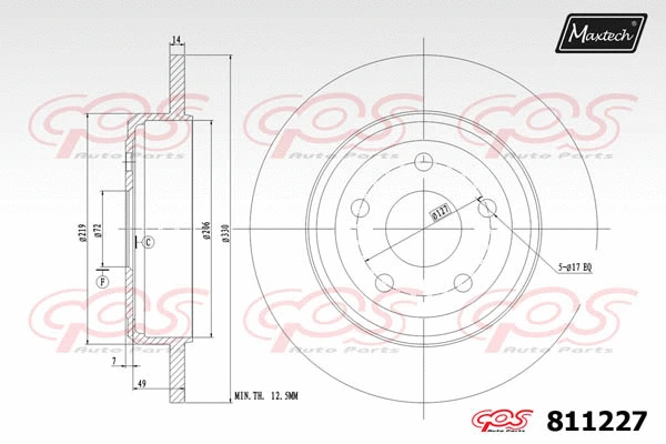 Disque de frein MAXTECH 811227