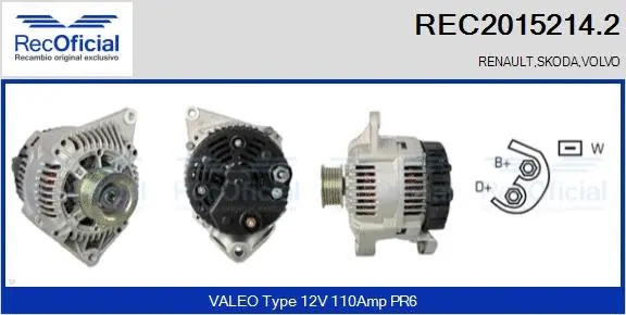 Alternateur RECOFICIAL REC2015214.2