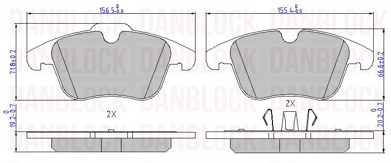 Kit de plaquettes de frein, frein à disque DANBLOCK DB 510526
