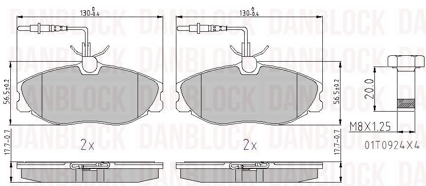 Kit de plaquettes de frein, frein à disque DANBLOCK DB 510292