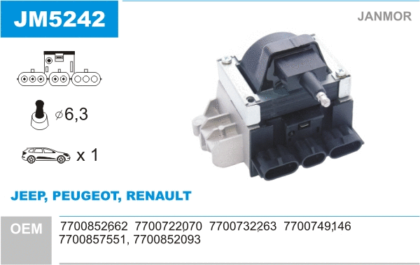 Bobine d'allumage JANMOR JM5242