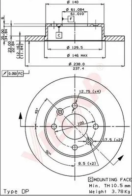 Disque de frein VILLAR 628.0532