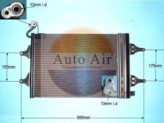 Condenseur, climatisation AUTO AIR GLOUCESTER 16-9569