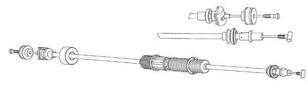 Tirette à câble, commande d'embrayage CEF VW01171