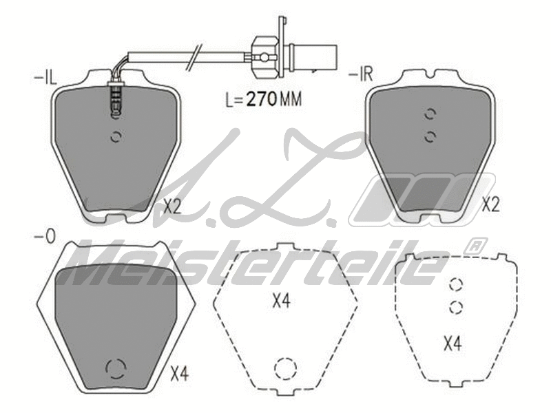 Kit de plaquettes de frein, frein à disque A.Z. Meisterteile AZMT-44-022-1596
