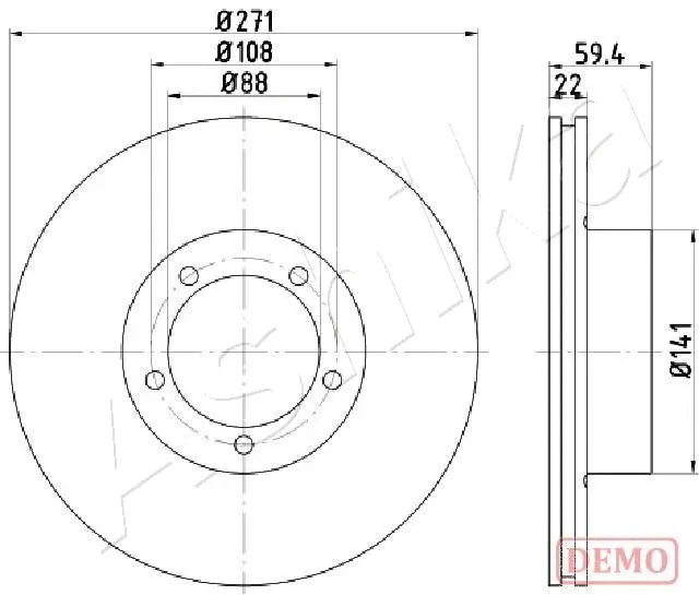 Disque de frein ASHIKA 61-00-0401C