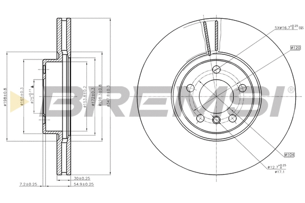 Disque de frein BREMSI CD7713V