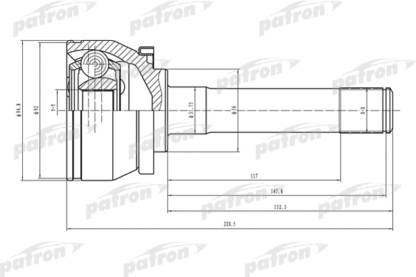 Jeu de joints, arbre de transmission PATRON PCV1524