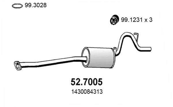 Silencieux arrière ASSO 52.7005
