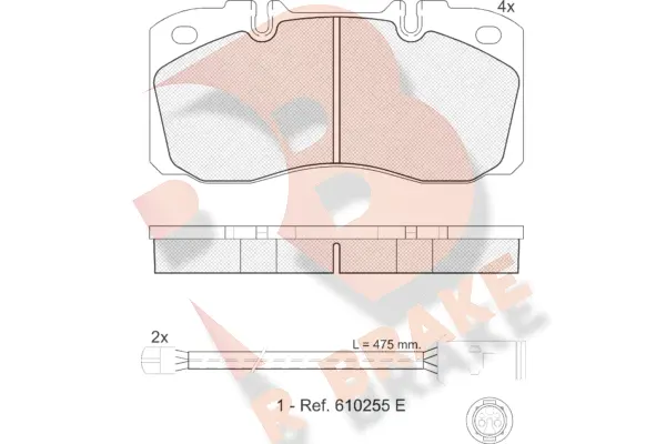 Kit de plaquettes de frein, frein à disque R BRAKE RB1161-116