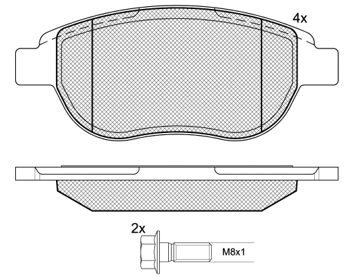 Kit de plaquettes de frein, frein à disque DEEVO BP88260