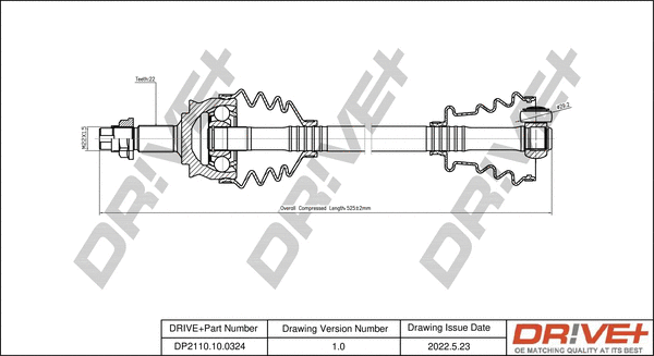 Arbre de transmission Dr!ve+ DP2110.10.0324