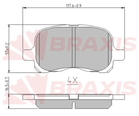 Kit de plaquettes de frein, frein à disque BRAXIS AA0632