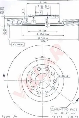 Disque de frein VILLAR 628.2172