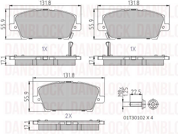 Kit de plaquettes de frein, frein à disque DANBLOCK DB 510534