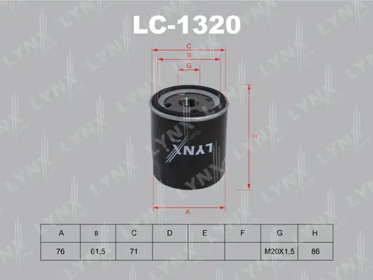 Filtre à huile LYNXAUTO LC-1320