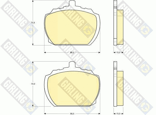 Kit de plaquettes de frein, frein à disque GIRLING 6103406