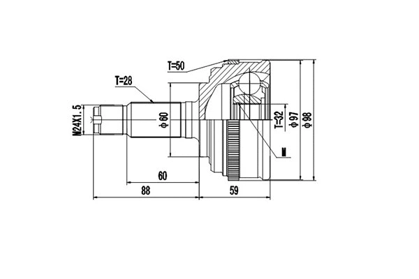 Jeu de joints, arbre de transmission DYNAMATRIX DCV823014