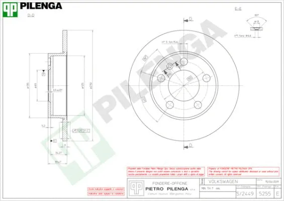 Disque de frein PILENGA 5255