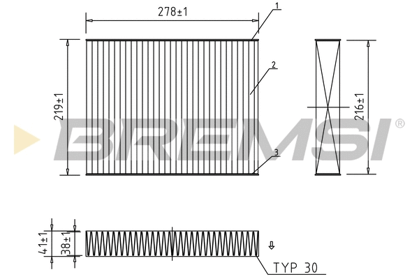 Filtre, air de l'habitacle BREMSI FC0945C