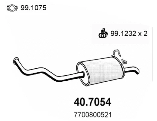 Silencieux arrière ASSO 40.7054
