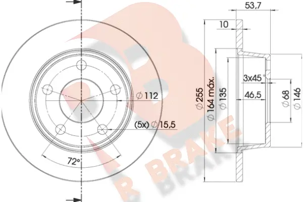Disque de frein R BRAKE 78RBD22880