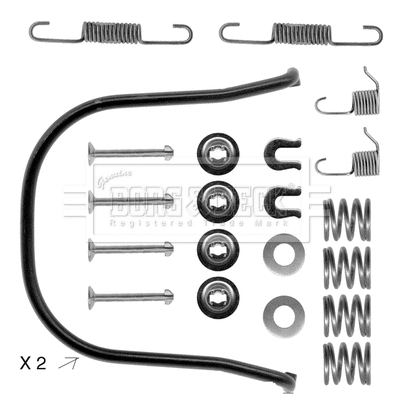 Kit d'accessoires, mâchoire de frein BORG & BECK BBK6107