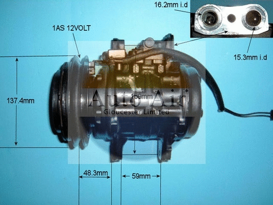 Compresseur, climatisation AUTO AIR GLOUCESTER 14-1838R
