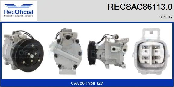 Compresseur, climatisation RECOFICIAL RECSAC86113.0
