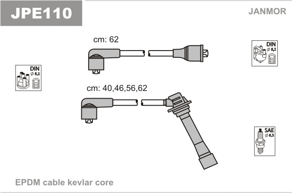Kit de câbles d'allumage JANMOR JPE110