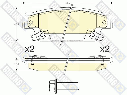 Kit de plaquettes de frein, frein à disque GIRLING 6144527