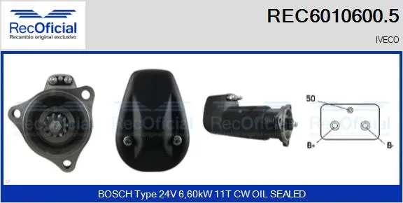 Démarreur RECOFICIAL REC6010600.5