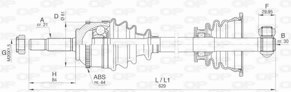 Arbre de transmission OPEN PARTS DRS6413.00