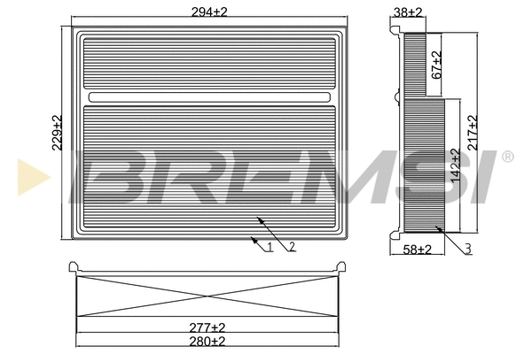 Filtre à air BREMSI FA2086