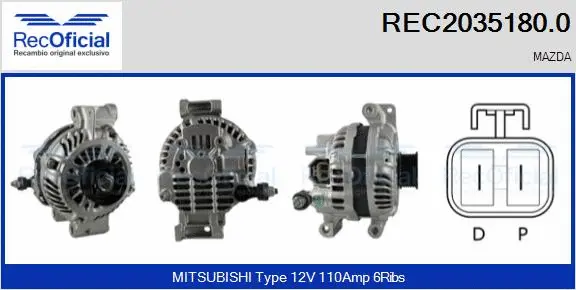 Alternateur RECOFICIAL REC2035180.0