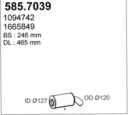 Pot de détente/silencieux arrière ASSO 585.7039