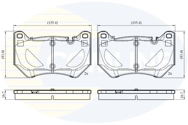 Kit de plaquettes de frein, frein à disque COMLINE CBP02764