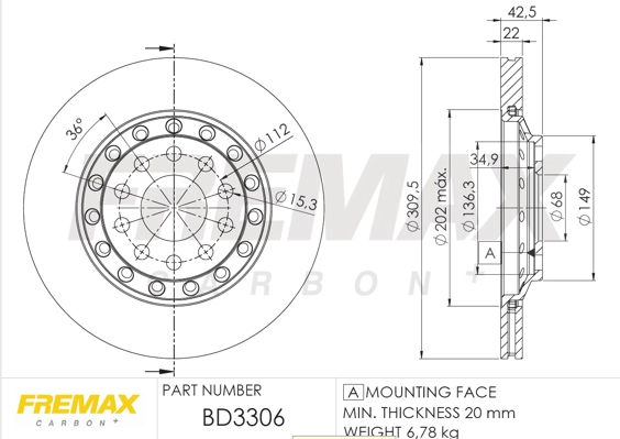 Disque de frein FREMAX BD-3306