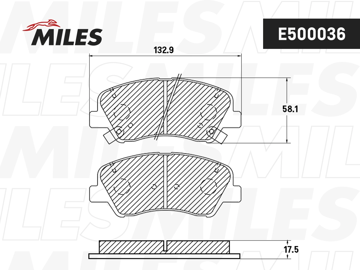 Kit de plaquettes de frein, frein à disque MILES E500036