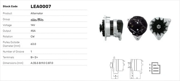 Alternateur LUSA LEA0007