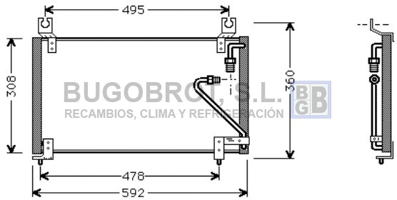Condenseur, climatisation BUGOBROT 62-MZ5102
