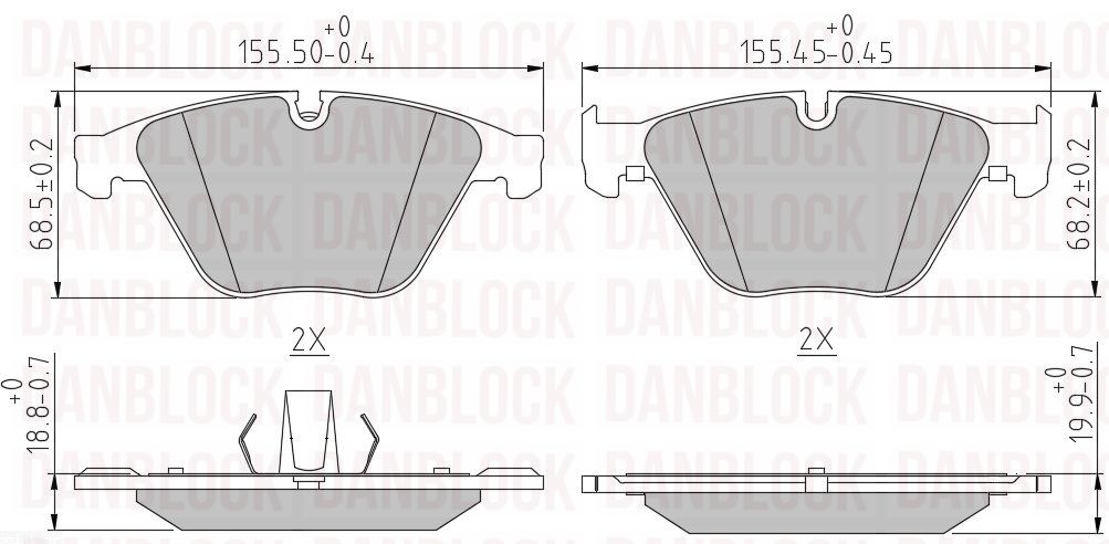 Kit de plaquettes de frein, frein à disque DANBLOCK DB 510804