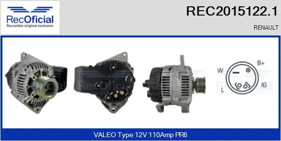 Alternateur RECOFICIAL REC2015122.1
