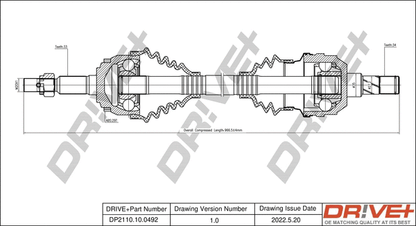 Arbre de transmission Dr!ve+ DP2110.10.0492